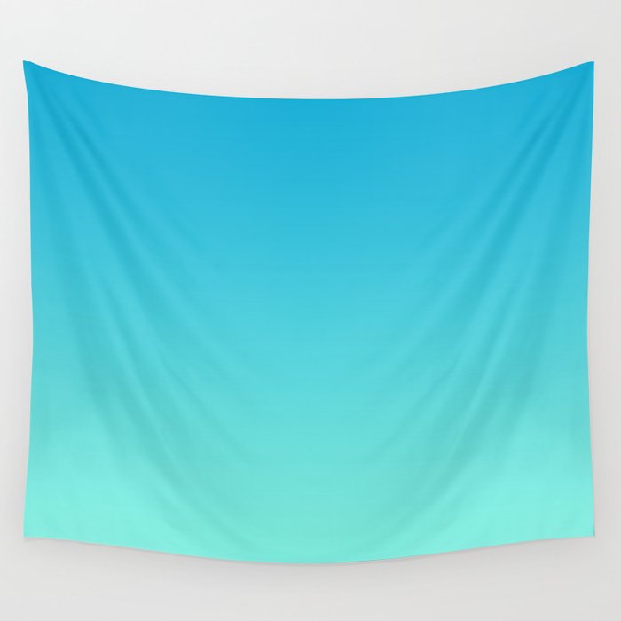 Turquoise Aqua Ombre Gradient Wall Tapestry