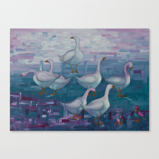 A Gaggle of Geese Canvas Print