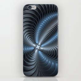 Powerful Movement Abstract Blue Gray 3D Fractal Art iPhone Skin
