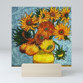 Sunflowers, Paris, in Vase portrait painting by Vincent van Gogh Mini Art Print