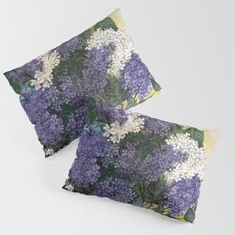 Lilac blooming tree with butterflies decorative oil painting Pillow Sham