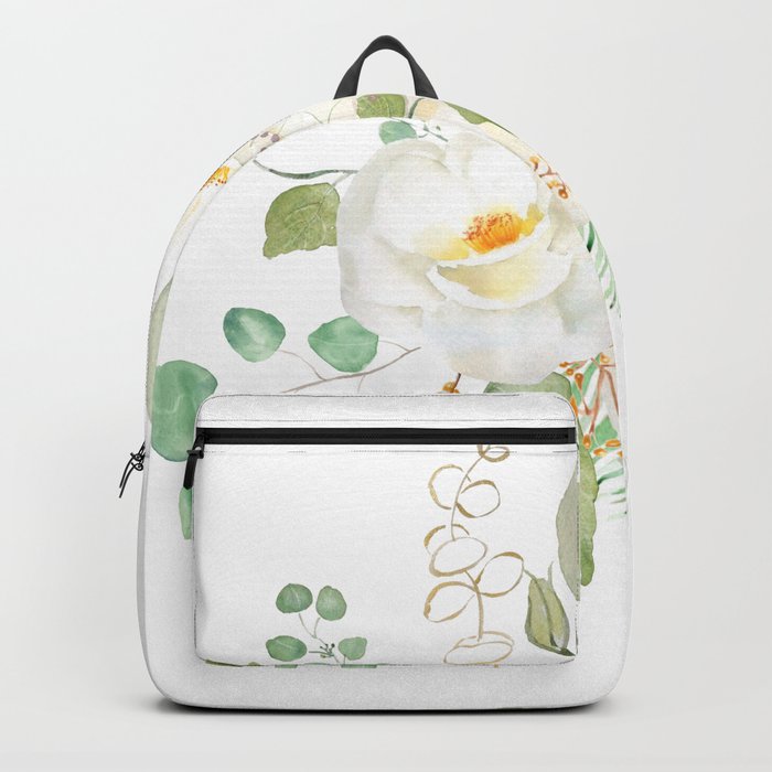 white camellia  flowers arrangement  Backpack