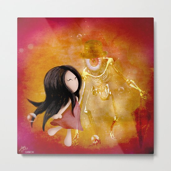 Amis pour la vie ! Zoey and Monsieur Bone ( artwork realize by Lou jah and Joe Ganech ) Metal Print