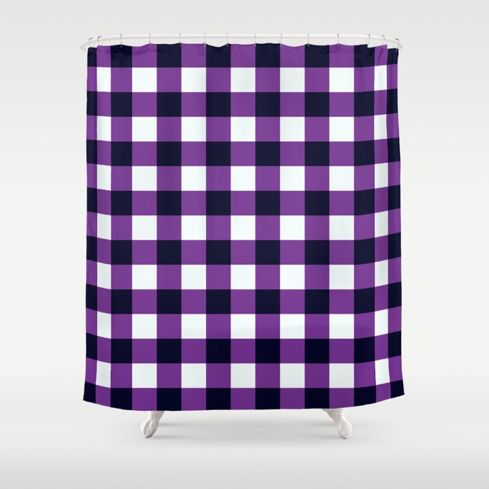 Purple Chessboard Shower Curtain