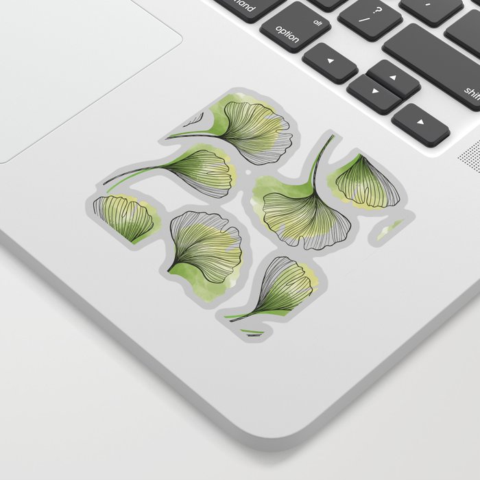 Watercolour Ginkgo Leaves Sticker