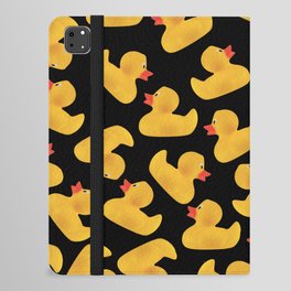 Rubber Duck pattern Design - black iPad Folio Case