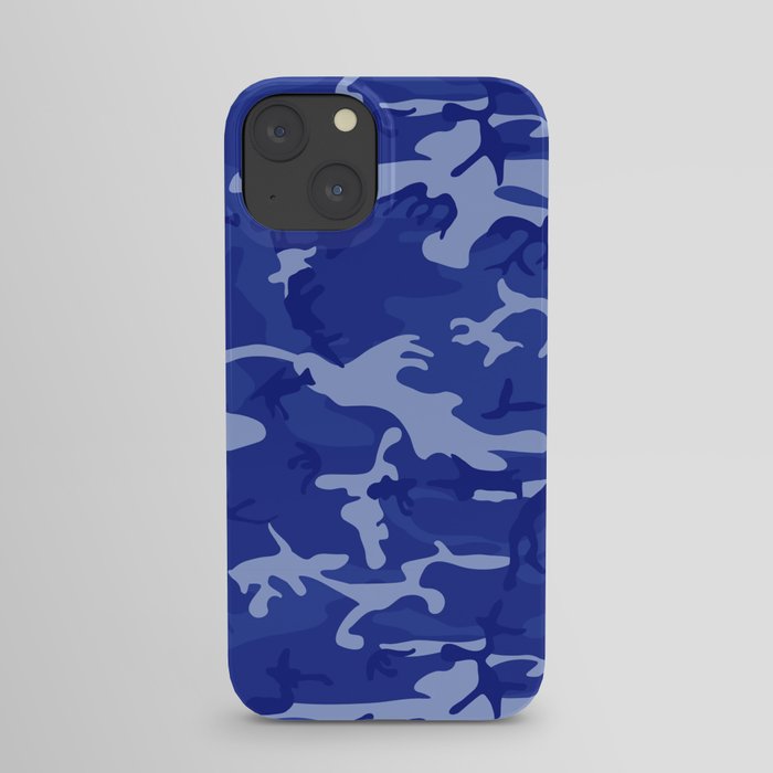 Bright Blue Camo Pattern iPhone Case