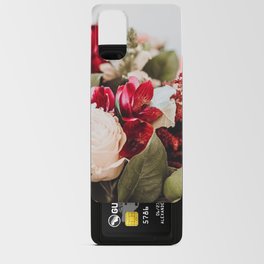 Beautiful Pink, Red and White Rustic Colorful Mixed Flower Bouquet, Still Life Composition Close-Up Android Card Case