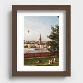 Summer evening in Stockholm, Sweden - cityscape travel photograpy wall art print Recessed Framed Print