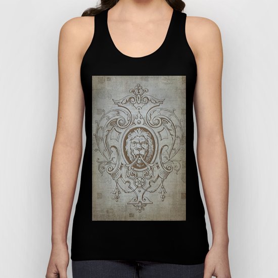 Heraldic Lion vintage retro art Unisex Tank Top