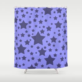 Very Peri Color 2022 - Stars pattern Graphic Design Shower Curtain