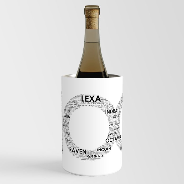 The 100 - Typography Art [black text] Wine Chiller
