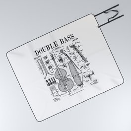 Double Bass Player Bassist Musical Instrument Vintage Patent Picnic Blanket