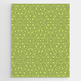 Seamless arabic geometric ornament in green color Jigsaw Puzzle