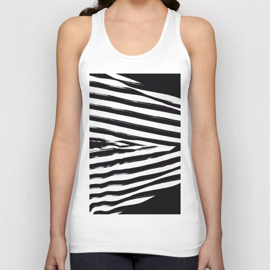 Black & White Stripes Unisex Tank Top