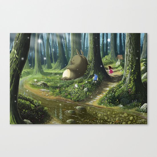Totoro and Mei Canvas Print