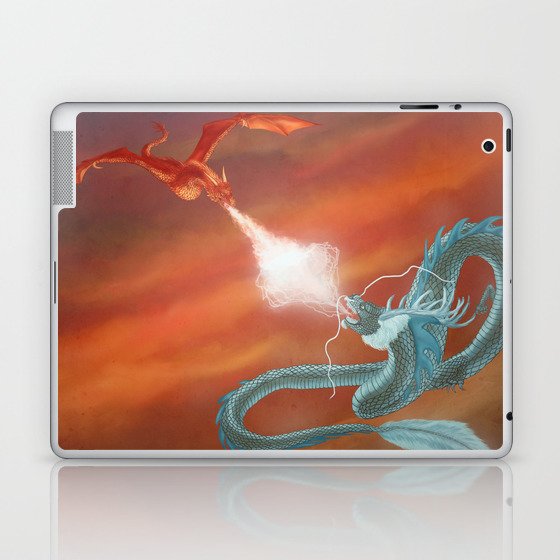 Two dragons fighting Laptop & iPad Skin