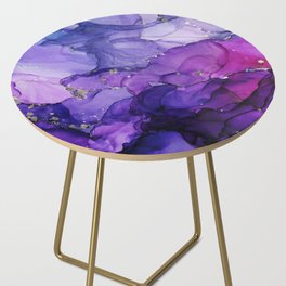 Violet Storm - Abstract Ink Side Table