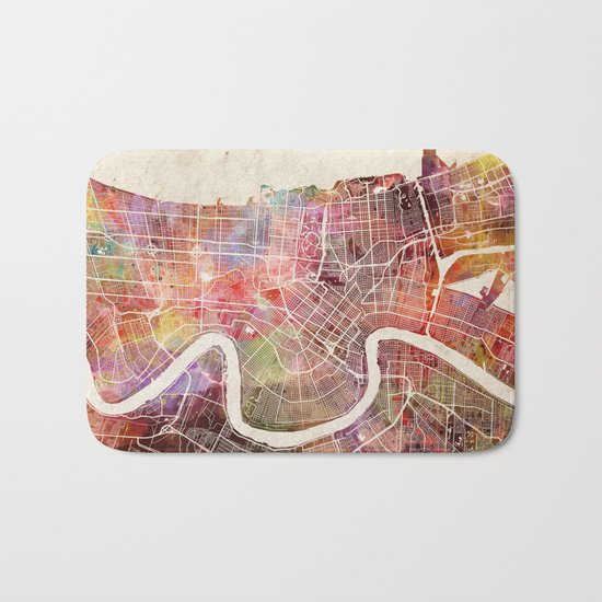 New Orleans map Bath Mat