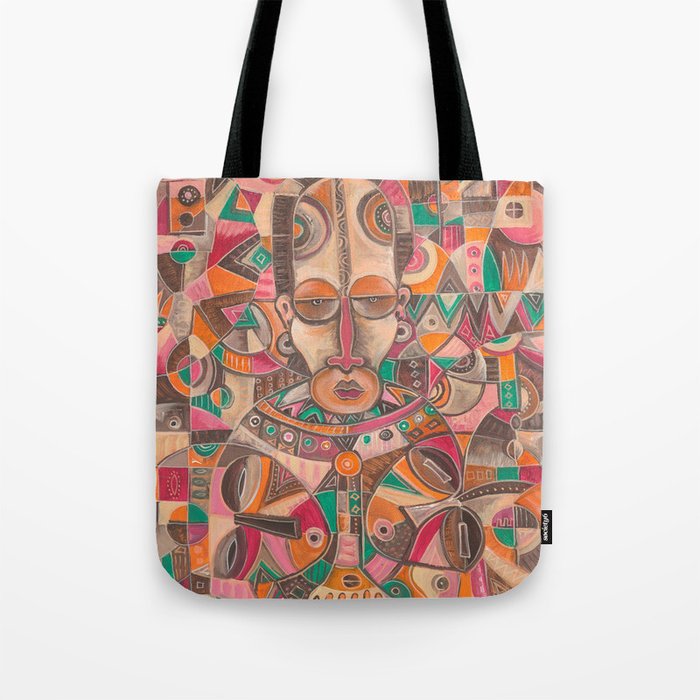 Twin African painting of mother and babies Tote Bag