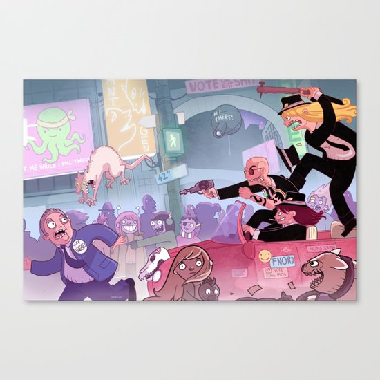 Monstering! Canvas Print