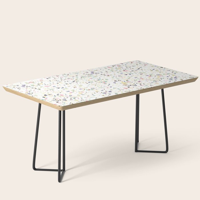 Classy Vintage Marble Terrazzo Pastel Abstract Design Coffee Table