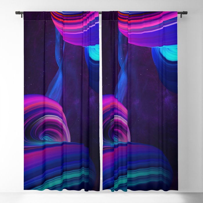 Neon twisted space #3 Blackout Curtain