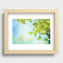 Ginkgo Blue Sky & Bright Green Recessed Framed Print