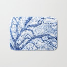 Blue and White Tree Abstract Bath Mat | Blueandwhite, Photo, Treebranches, Charleston, Resurrectionferns, Navyandwhite, Bluetree, Liveoak, Navytree, Treeabstract 