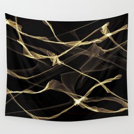 Gold Silk Abstract Art Pattern Wall Tapestry