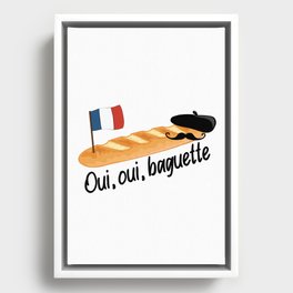 Oui Oui Baguette - Funny French Framed Canvas