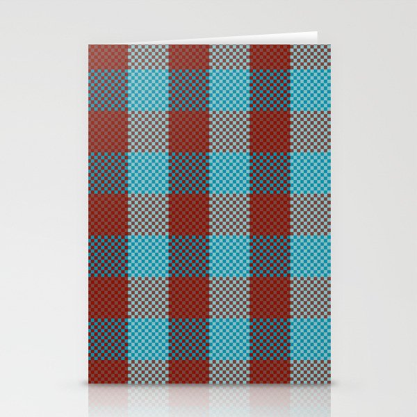Pixel Plaid - Cranberry Bog Stationery Cards