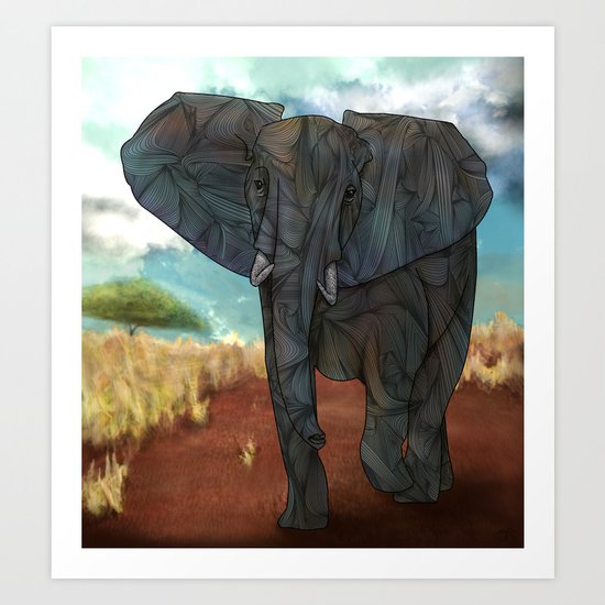 African Elephant Art Print