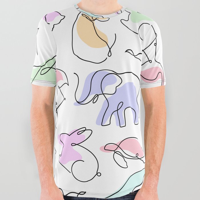 animals All Over Graphic Tee