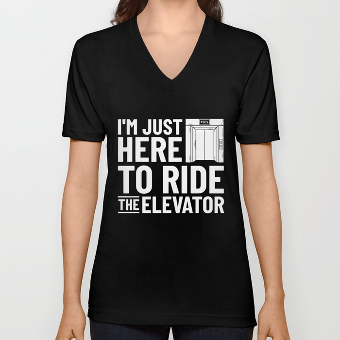 Elevator Buttons Mechanic Technician Door Lift V Neck T Shirt