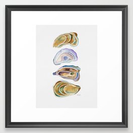 Watercolor Oysters Framed Art Print
