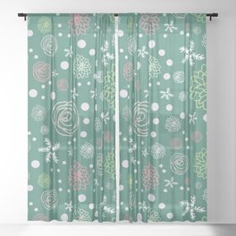 Funky Christmas Pattern Sheer Curtain