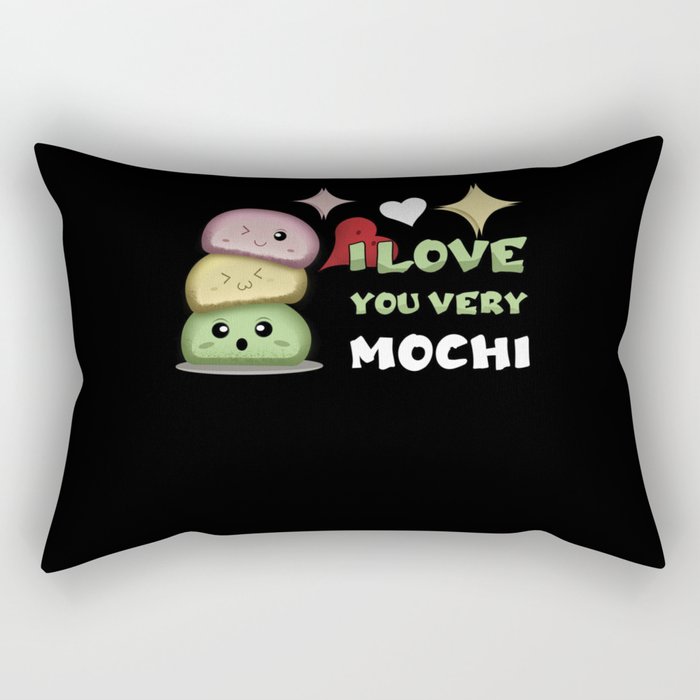 I Love Very Mochi And Boba Funny Kawaii Cute Mochi Rectangular Pillow