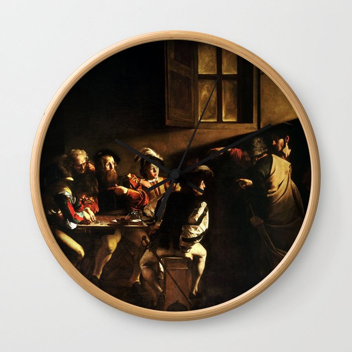 The Calling Of St Matthew Depiction By Caravaggio Wall Clock