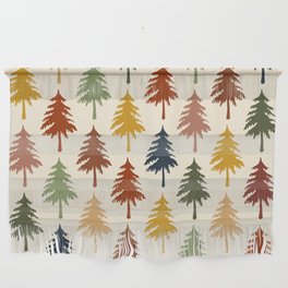 Colorful retro pine forest 3 Wall Hanging