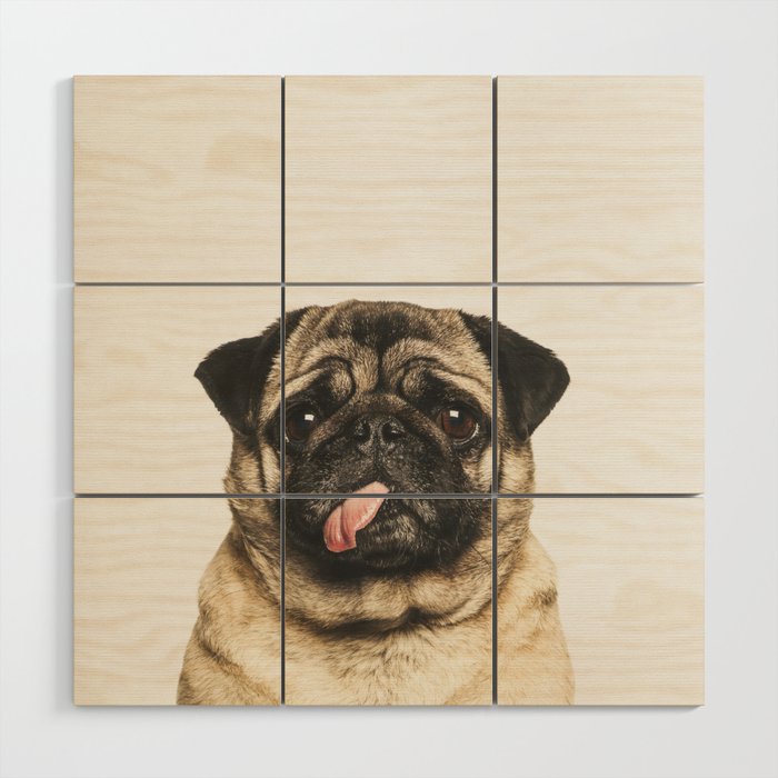 Cheeky Pug Wood Wall Art By Theark