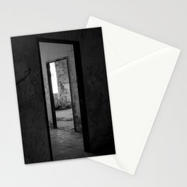Doorways industrial ruins portrait black and white photograph / photography Stationery Card