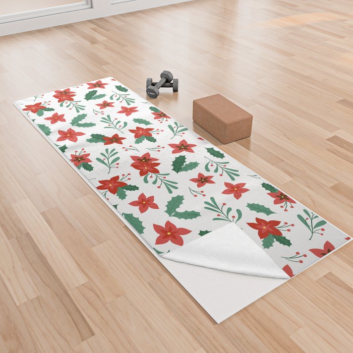 Christmas flower omela Yoga Towel