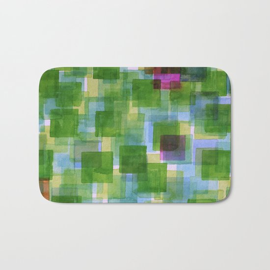 Pink and Orange Outposts Bath Mat