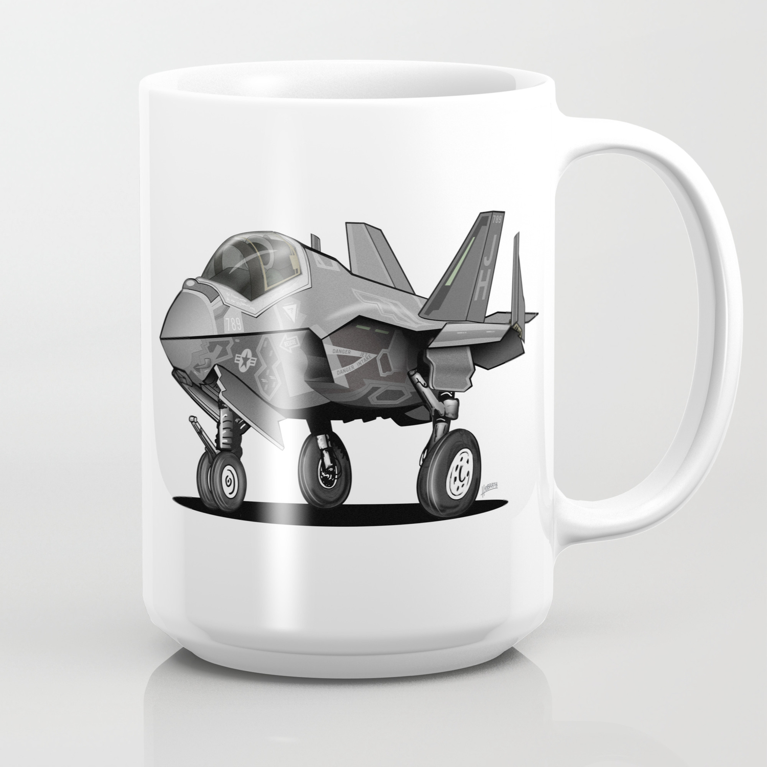 Coffee Mug Military Aircraft F-35 Lightning NEW 14 oz cup w/ gift box In Flight