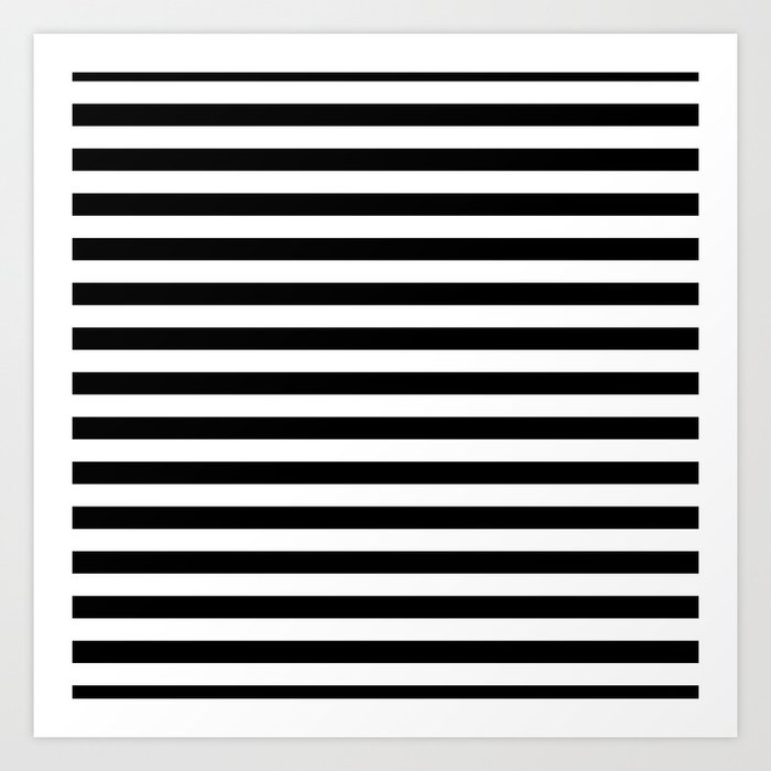 Simple Black & White Stripes Art Print