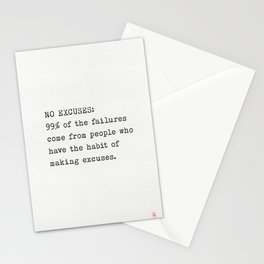 NO EXCUSES Stationery Card