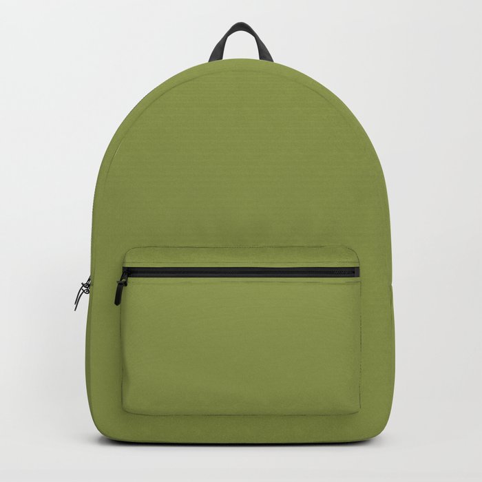 Spinach Green solid color modern abstract pattern Backpack
