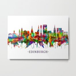 Edinburgh Scotland Skyline Metal Print | Edinburgh, Landscape, Watercolor, Cityscape, Cities, Capital, Architecture, Europe, Print, Buildings 