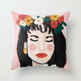 Como La Flor Selena Pop Art Print Throw Pillow